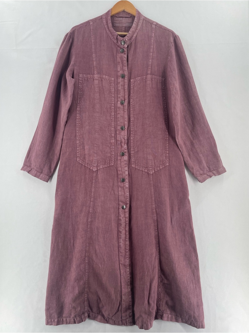 Grizas Mauve Button-Front Linen Jacket
